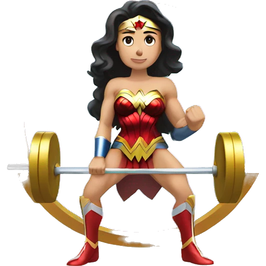 wonder woman lifting a weight emoji