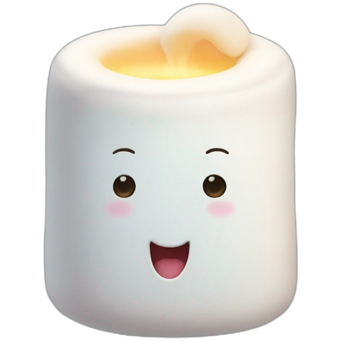 Marshmallow giving a Salut emoji