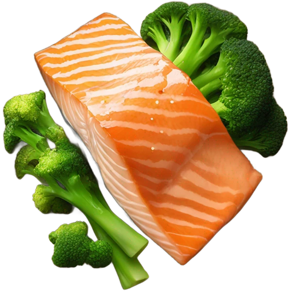 salmon and broccoli emoji