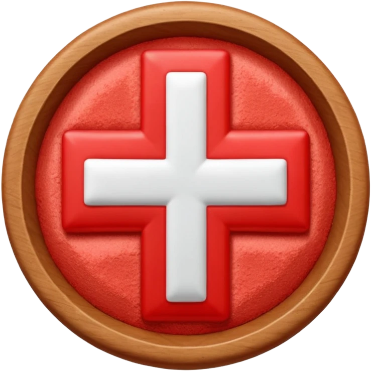 red cross icon on sugar powder emoji