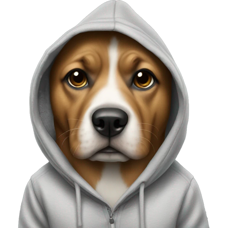 Dog wearing a hoodie emoji