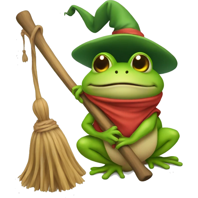 Toad on a broom emoji