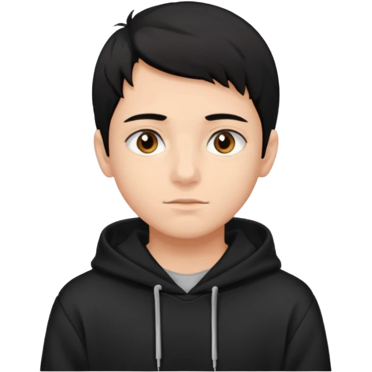 Chłopak brązowe oczy czarne włosy bluza czarna i taki bardziej żeby wyglądał na 18 latka emoji