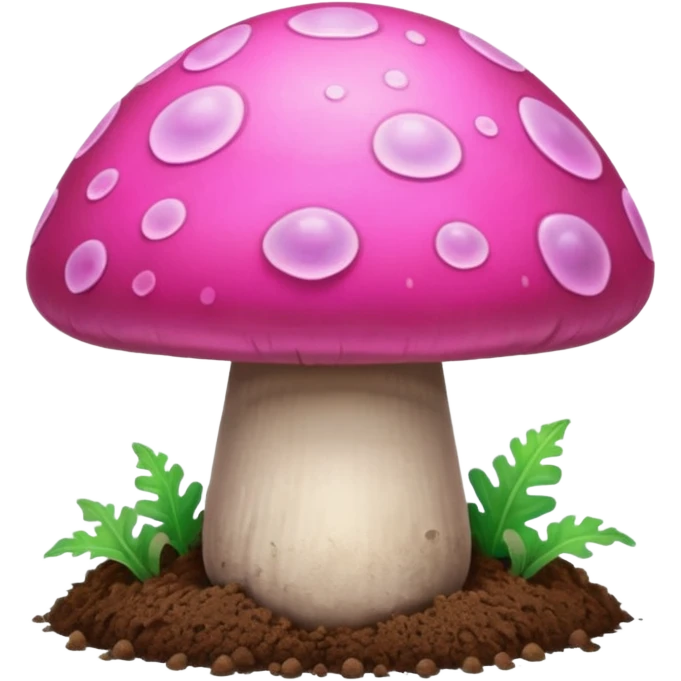 pink glowing magic mushroom with dirt emoji