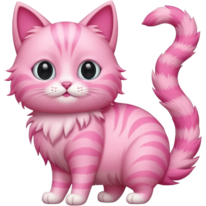 cute pink cat, full body. difererent body shape. emoji
