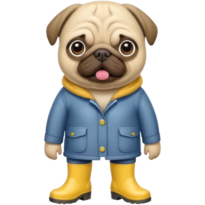pug with rainboots emoji