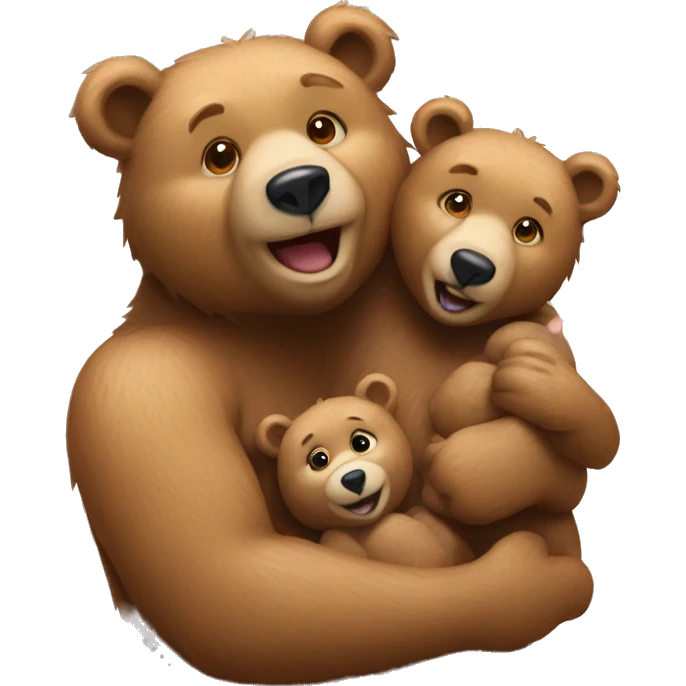 3 adult bears and baby bear emoji