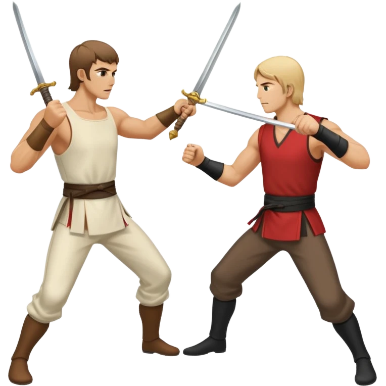 two men fighting a duel with epees emoji