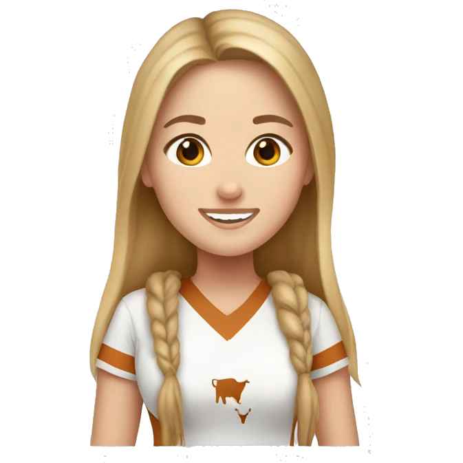 White girl wearing Texas longhorns  emoji