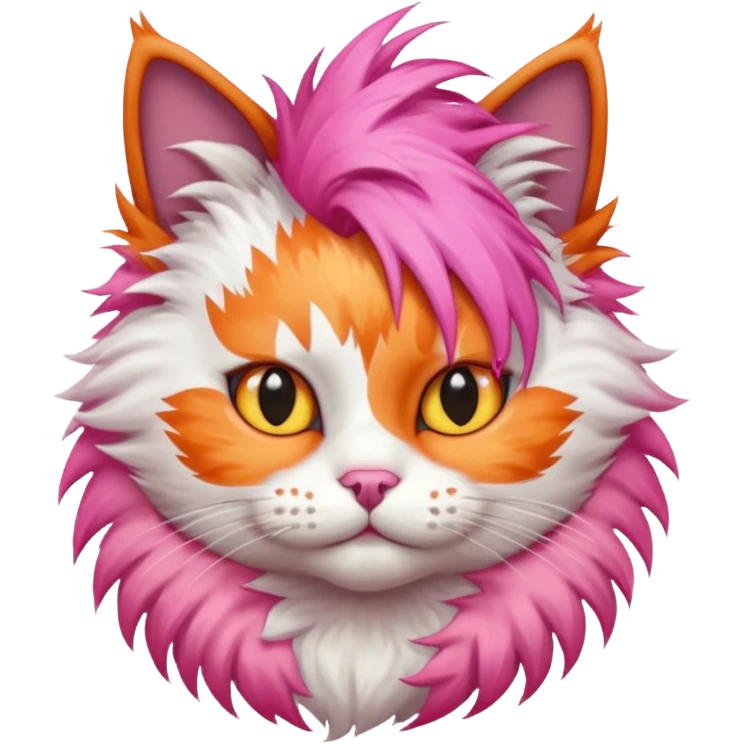 cat with pink mohawk emoji
