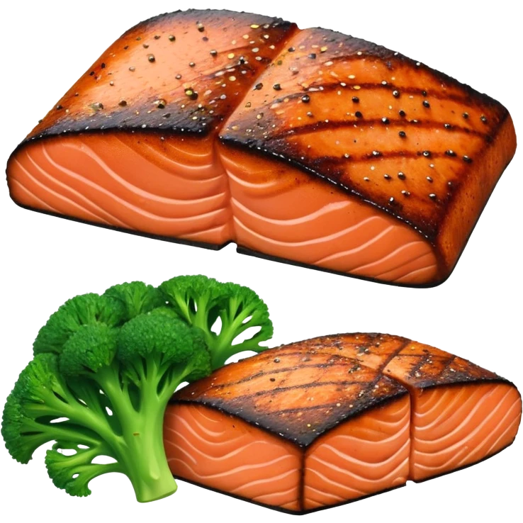 Blackened salmon with broccoli emoji
