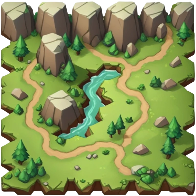 RPG mountain terrain tile top-down view emoji