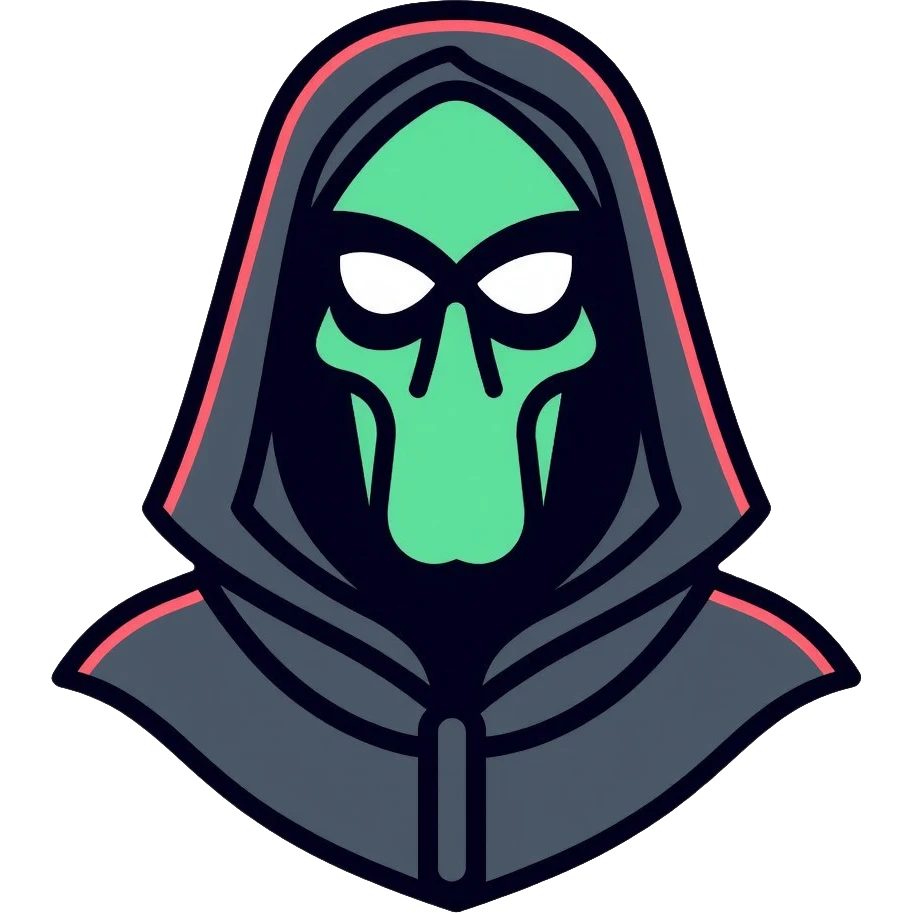 Squid Game front man with black mask and coat emoji