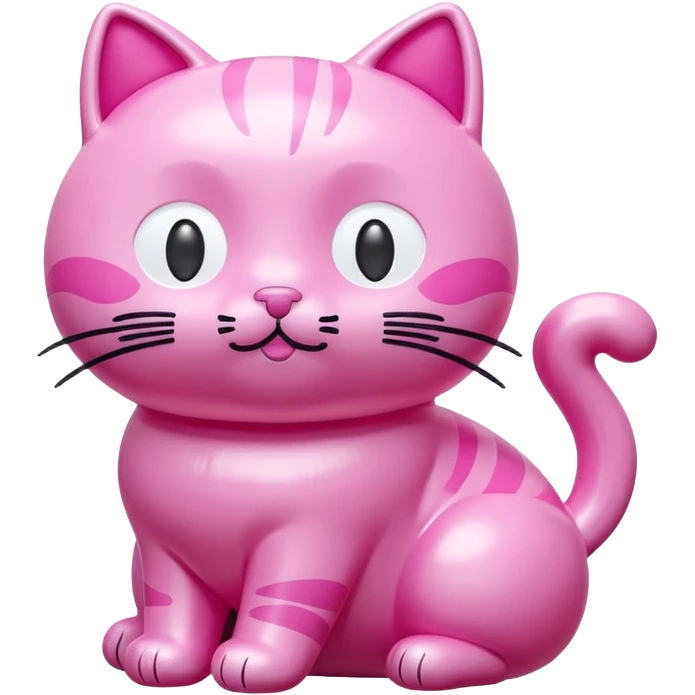 kawaii style inflatable pink puffy cat sculpture  emoji