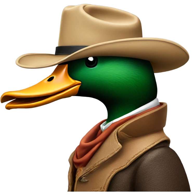 Drake mallard wearing a cowboy hat smoking a cigarette  emoji