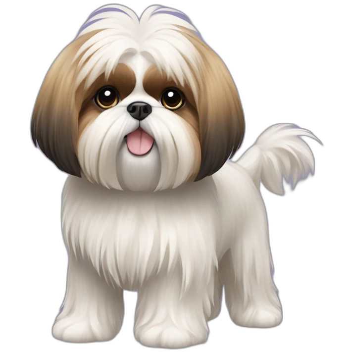 Dog Shih Tzu with long wool full-height emoji