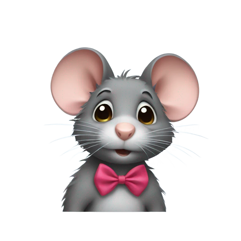 Rat with a hair bow emoji
