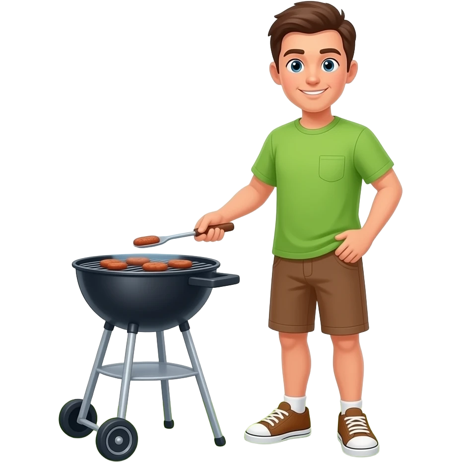 person grilling outside emoji