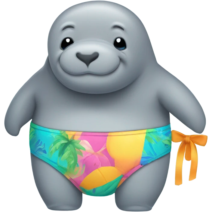 Manatee wearing bikini emoji