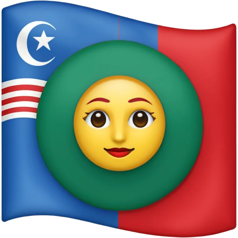 emoji de bandera gitana azul verde y círculo SOLO DE COLO ROJO en el centro  emoji