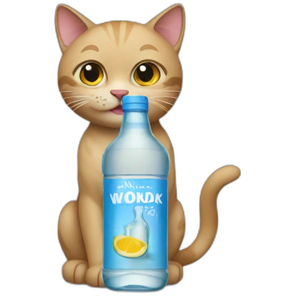 cat with bottle of vodka emoji