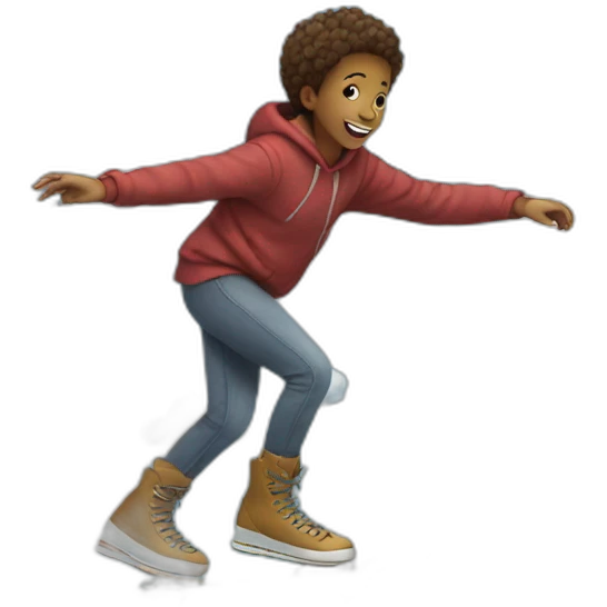 Kid skating on clouds emoji