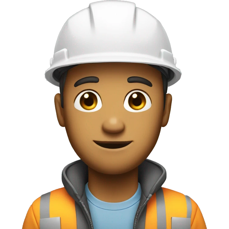 A braver man white skin with a construction hat emoji
