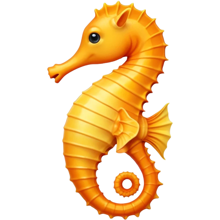 Orange seahorse with yellow underbelly facing left emoji