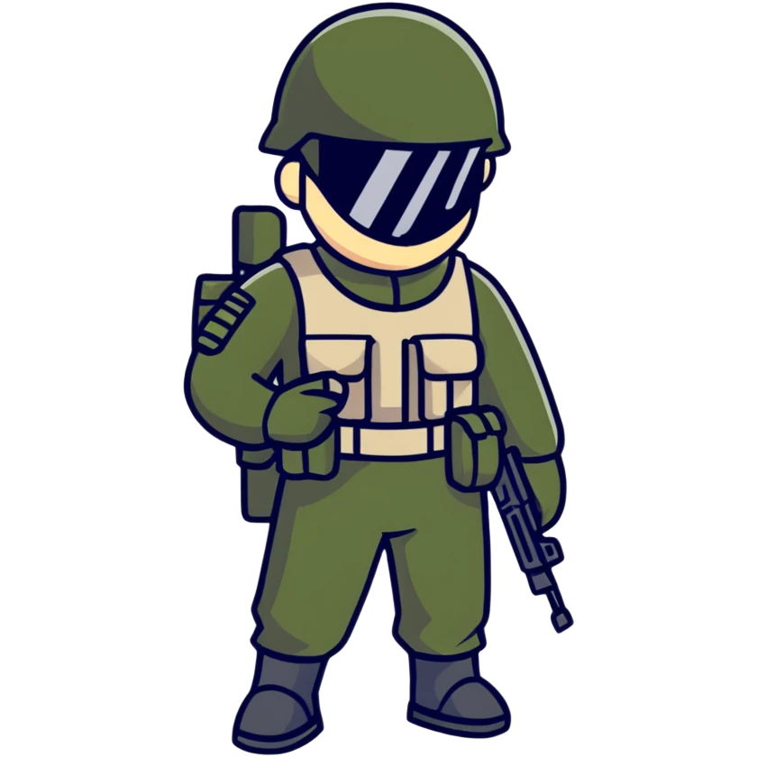 cool soldier character emoji