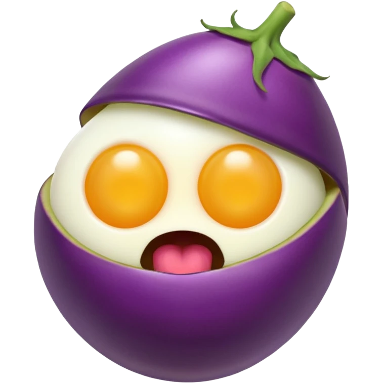Egg plant in a mouth  emoji