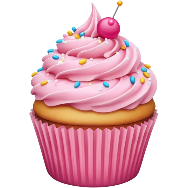 Cupcake with pink icing emoji
