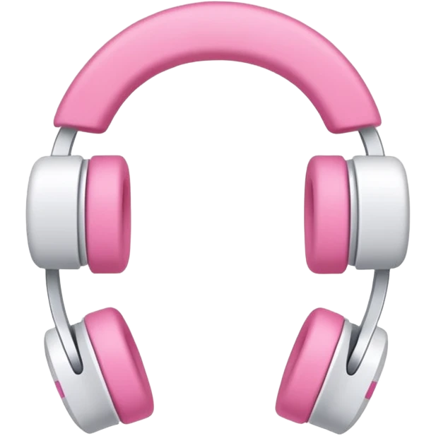 Crie um fone de ouvido Branco. Com lacinhos rosas emoji