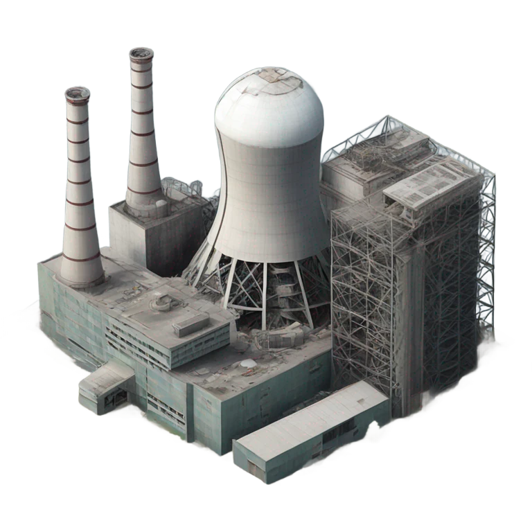 super-realistic exploded Chernobyl nuclear power plant emoji