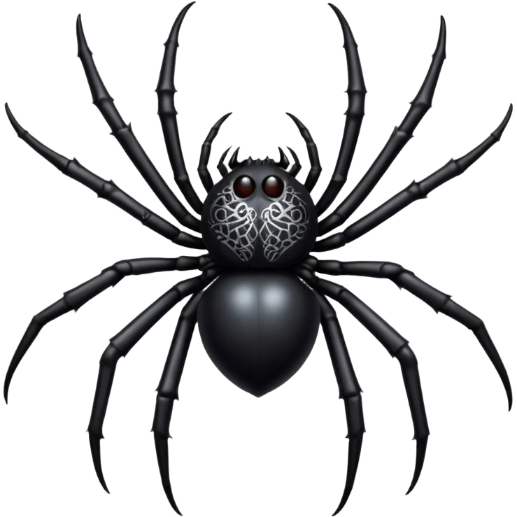 gothic spider, black and silver, mystical and ornate, no background emoji