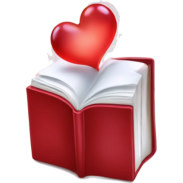 Red Book of Love and seduction with magic emoji