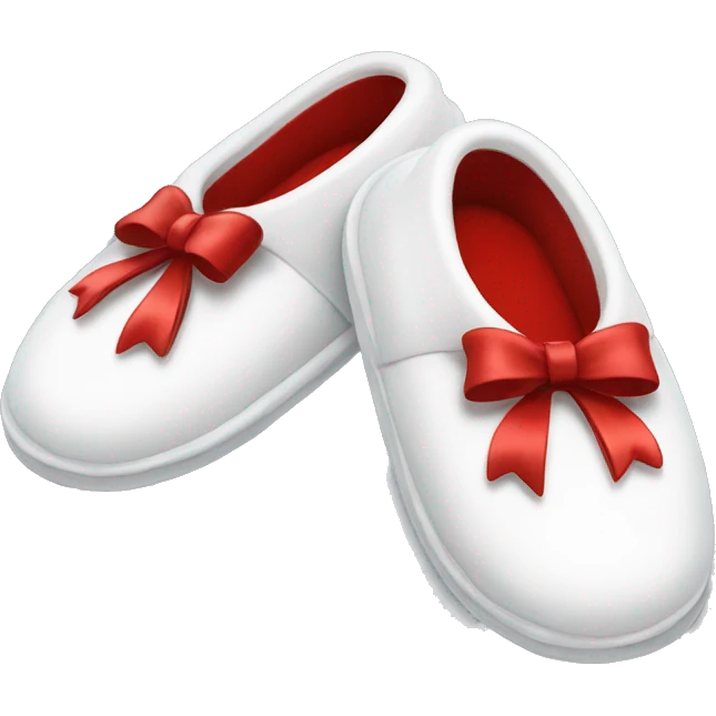 White slippers with a red bow on top emoji