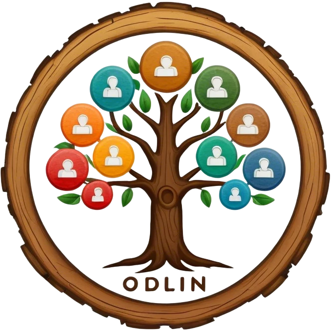 created a highly detailed but manly looking family genealogy logo with multiple colors and make sure it include the name Odlin. emoji