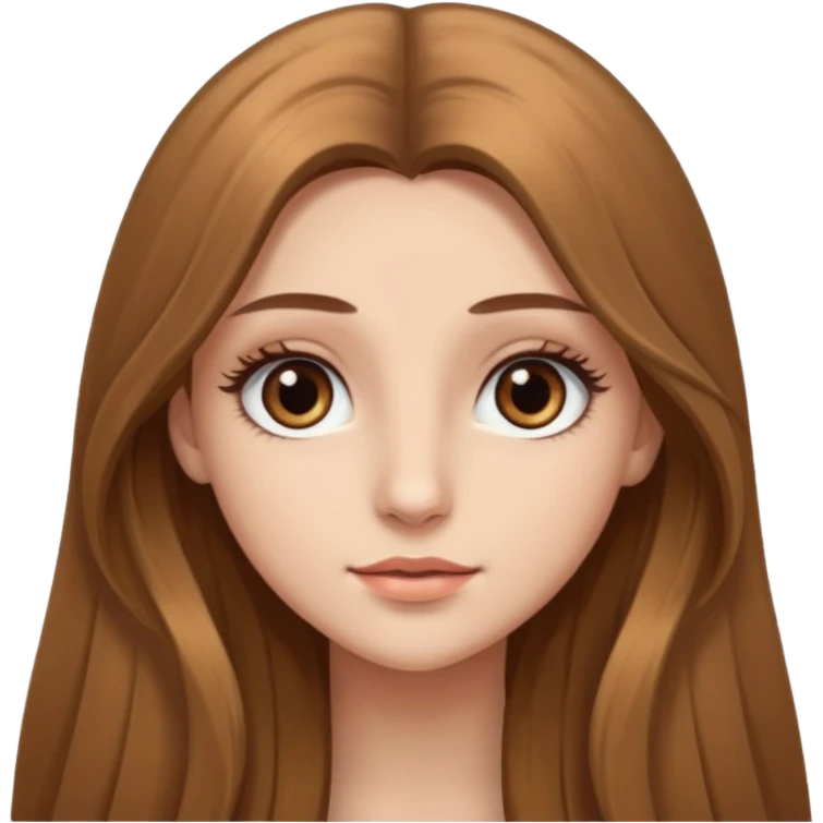  Light brown very long hair girl with brown eyes with big eyelashes  emoji