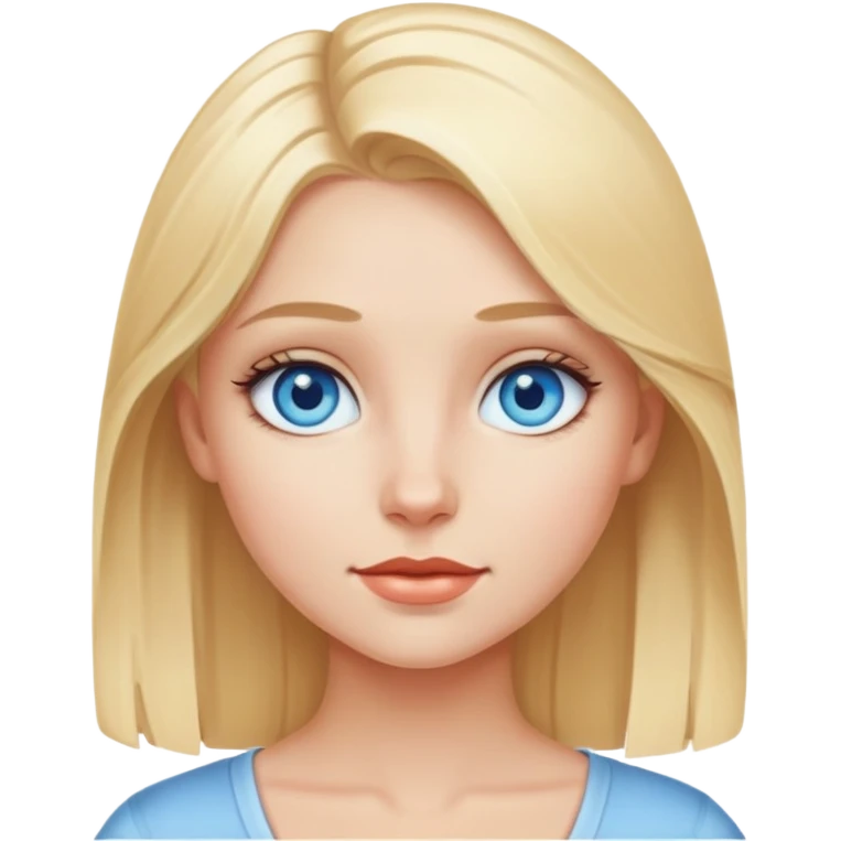 a blondish girl with blue eyes emoji