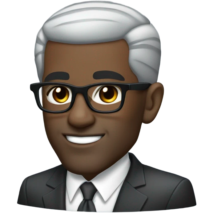 deon sanders with round face and suit and glasses and buzz cut and small eyes and over 50 small gray bearded receding hairline and small black eyes emoji