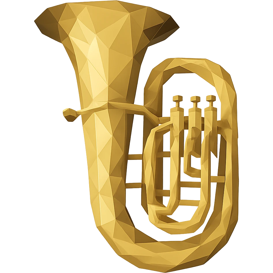 tuba in low-poly polygonal style emoji