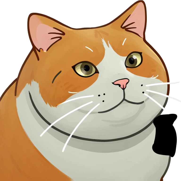 Cute fat orange and white cat stepping on a cute mouse’s rail emoji