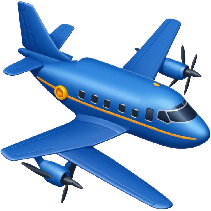 A fully coloured dark blue plane more like an emoji emoji