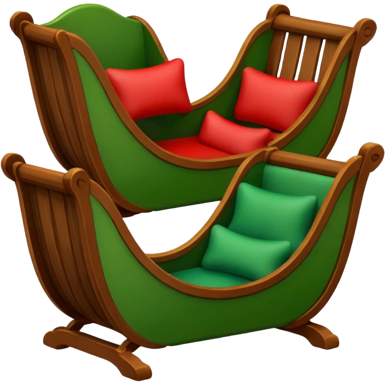 Cradles green and red color emoji