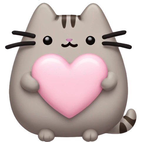 pusheen light pink heart emoji