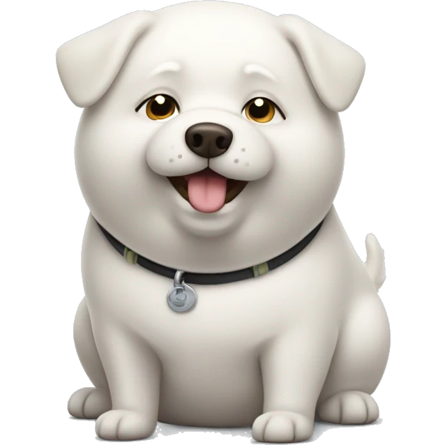 chubby white dog with a belly emoji