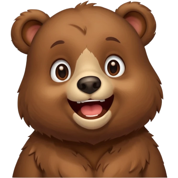 happy bear cute singing emoji