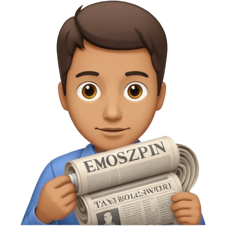 man holding rolled newspaper emoji