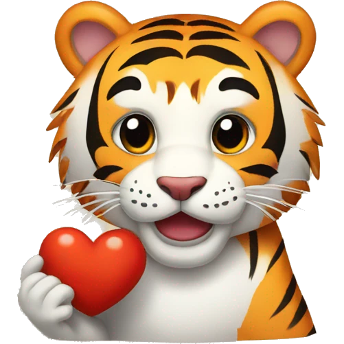 Tiger Holding Hearth emoji