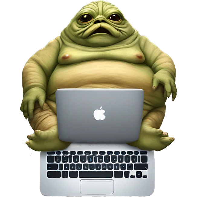 Jabba the Hutt from Star Wars with a laptop emoji